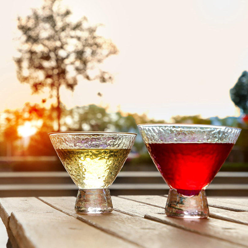 Ensemble de 2 verres à martini sans pied