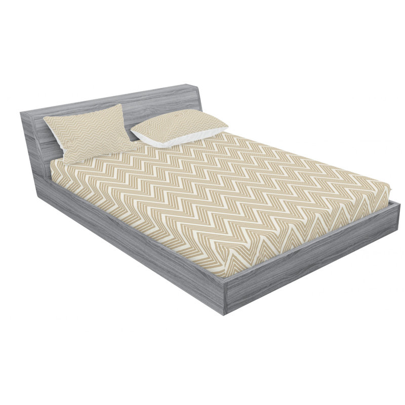 Microfiber Chevron Sheet Set, Queen Sheet Set with Fitted Sheet