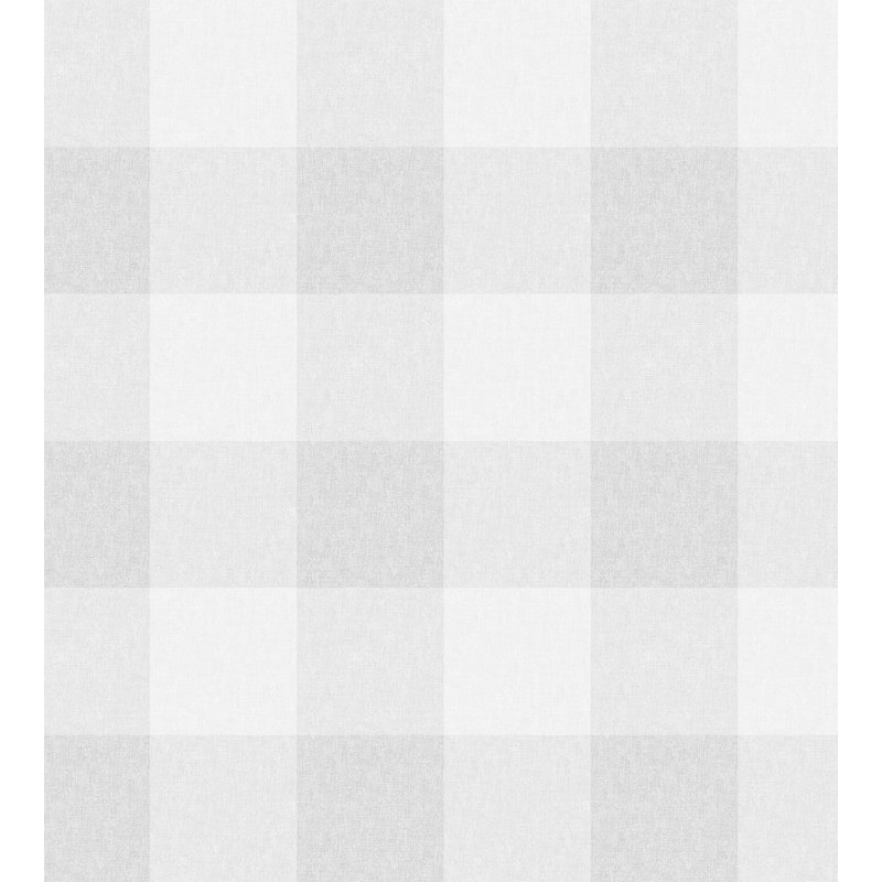 Villa Dalarö II Gingham Wallpaper Roll, Mineral Gray