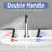 8 Inch Widespread 3 Hole Stainless Steel Bathroom Vanity Faucet, Matte Black, 360 Rotatable Spout, Dual - Handle Temperature Control, Aerated Water, Pop Up Drain Black Double Handles, Precise-128956870