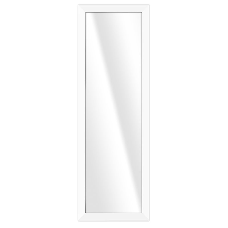 Jarel Wood Flat Wall Mirror, 127cm H x 47cm W, White