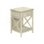 Table d'appoint transitionnelle avec tablette inférieure et rangement en blanc antique 2 pour chambre à coucher