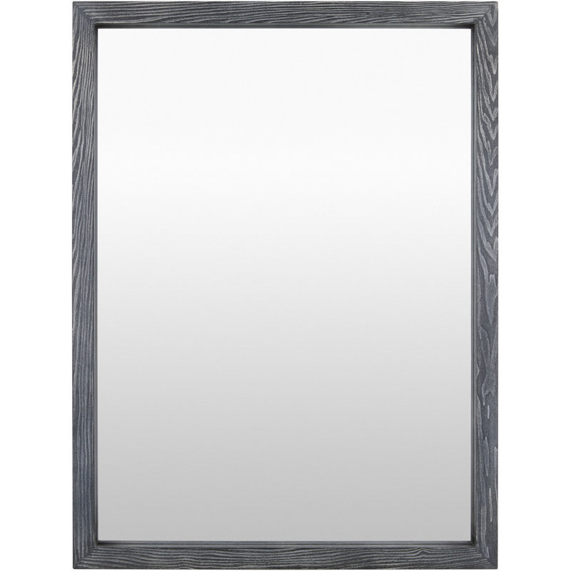 Rectangle Manufactured Wood Accent Mirror, Antiqued Black, 40" x 30"