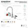 Kingston Brass Kaiser Two-Handle 3-Hole Deck Mount Widespread Bathroom Faucet with Brass Pop-Up Drain