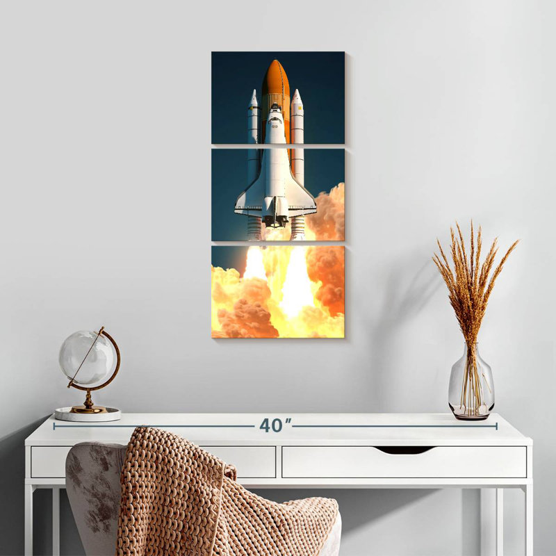 Launching Space Shuttle, 27" H x 12" W