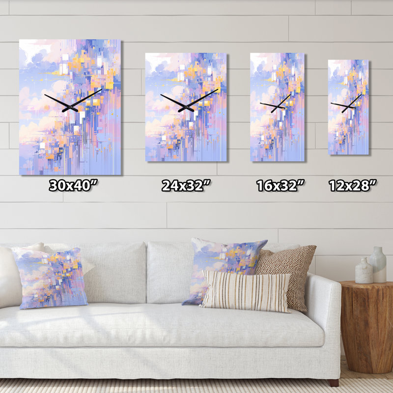 Harishan - Horloge murale géométrique abstraite surdimensionnée, Moyen