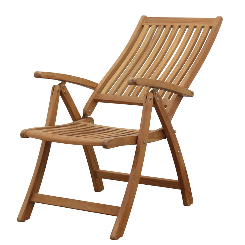 Chaise de patio pliante teck Aguinaldo