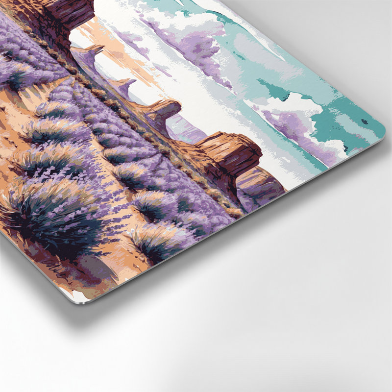 «Southwestern Plants Desert Lavender», art mural gris en métal 161, H 96 po x l 120 po x P 0,05 po