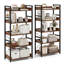 2 Pcs 5-tier Storage Rack With 4 Hooks Open Display Shelves Metal Frame Display