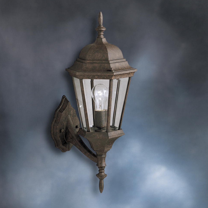 Lanterne murale d'extérieur 1 lumière H 19,75 po Allmon, Bronze tannerie
