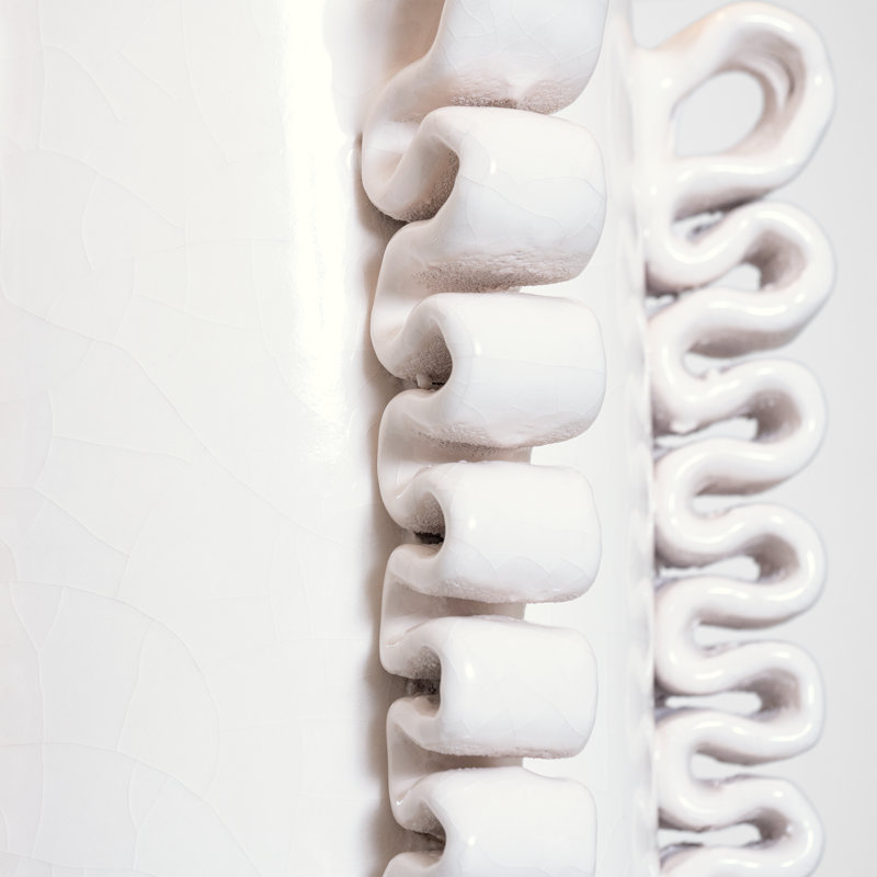 Amandine Table Lamp, Glossy White Crackle