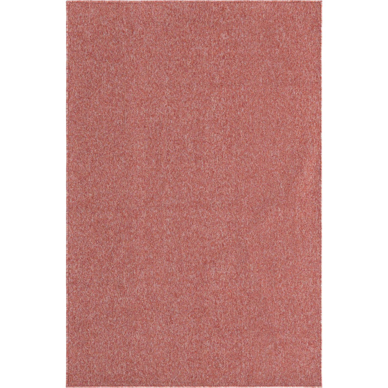 Tapis rouge rouille performance tissé à la machine / tissé à la machine Everyday, Rectangle 4pi x 6 pi