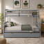 Lit simple superposé simple avec échelle, lit gigogne simple, barrière de sécurité, gris
