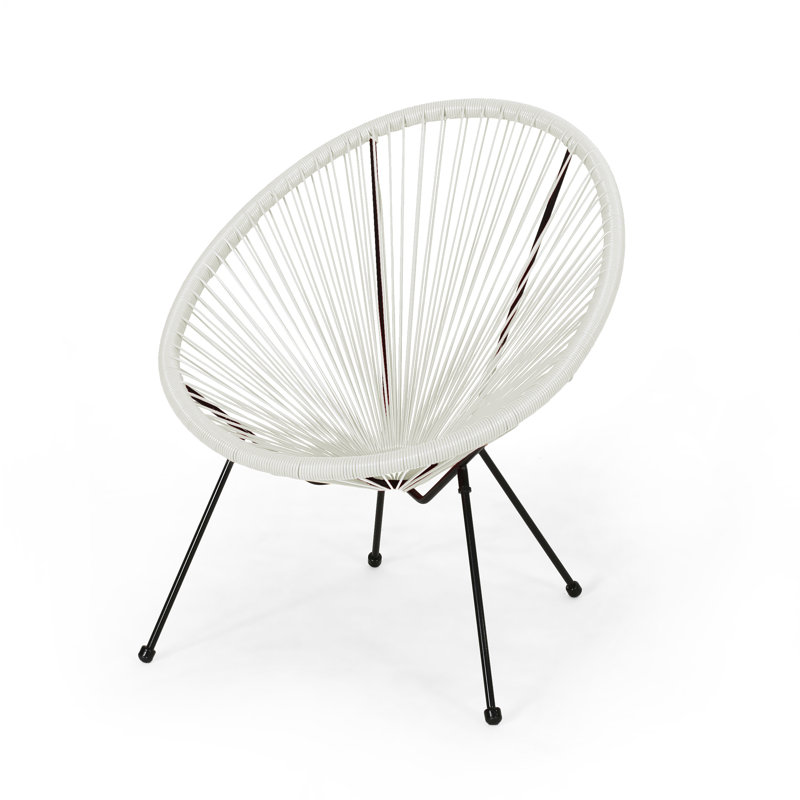 Jacobthomas Wicker Outdoor Lounge Chair, White