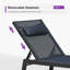 Structure d'extérieur surdimensionnée en aluminium pour chaise longue de piscine avec table d'appoint et roues-1454203801