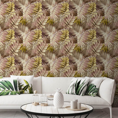Life Nomad Antigua Palm 10.05m x 53cm Textured Matte Wallpaper Roll