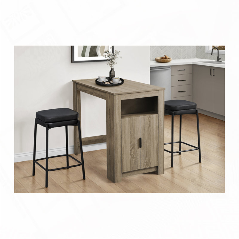 Tabouret de bar, hauteur de comptoir, ensemble de 2,, Noir