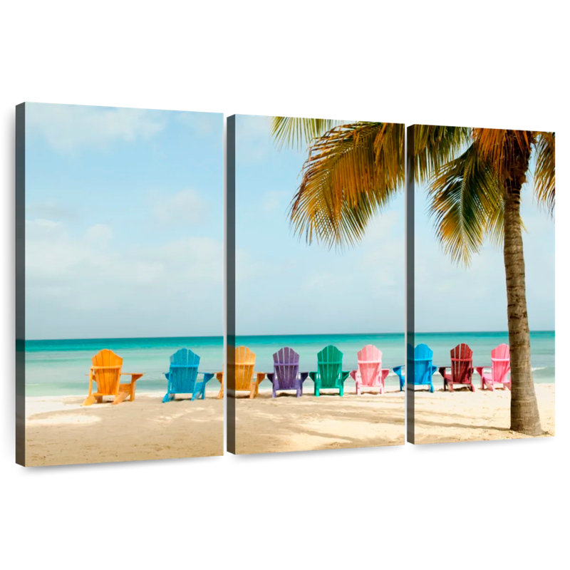 Gillard Adirondack Chairs At The Beach, 36" H x 57" W