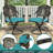 9-Piece Outdoor Patio Dining Set For 8, All Weather Cast Aluminum Patio Funiture Table And Chairs Set- Large 64" Square Table And 2 Swivel Rocker Chairs, 6 Stationary Chairs For Garden-867616337