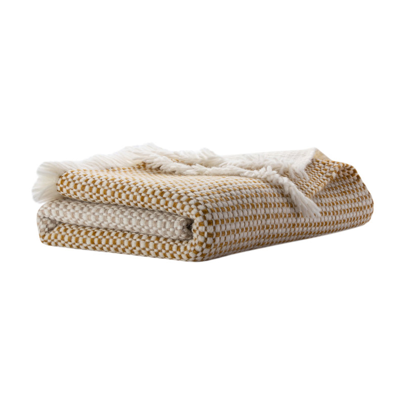 Hand Woven Throw Blanket, Ochre