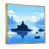 Toile avec cadre flottant or