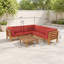 Ensemble de conversation modulaire en bois avec coussins Oana