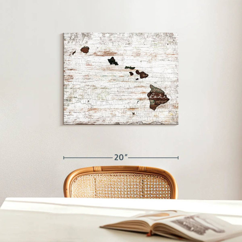 " Hawaii Home Map " Print, 16" H x 20" W x 1.25" D