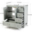 Meuble-lavabo de 30 po en gris bleu, lavabo en céramique, tiroirs à fermeture en douceur, structure en bois massif, 76 po x 47 po x 85 cm - tablettes intérieures multiples, idéal pour les articles de toilette
