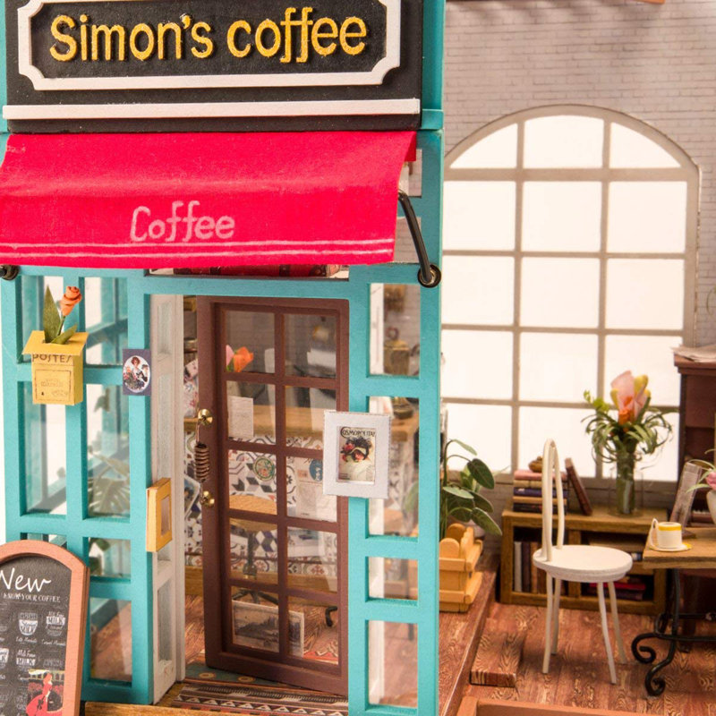 DIY 3D House Puzzle - Simon's Coffee Shop 203pcs Lights up Too!