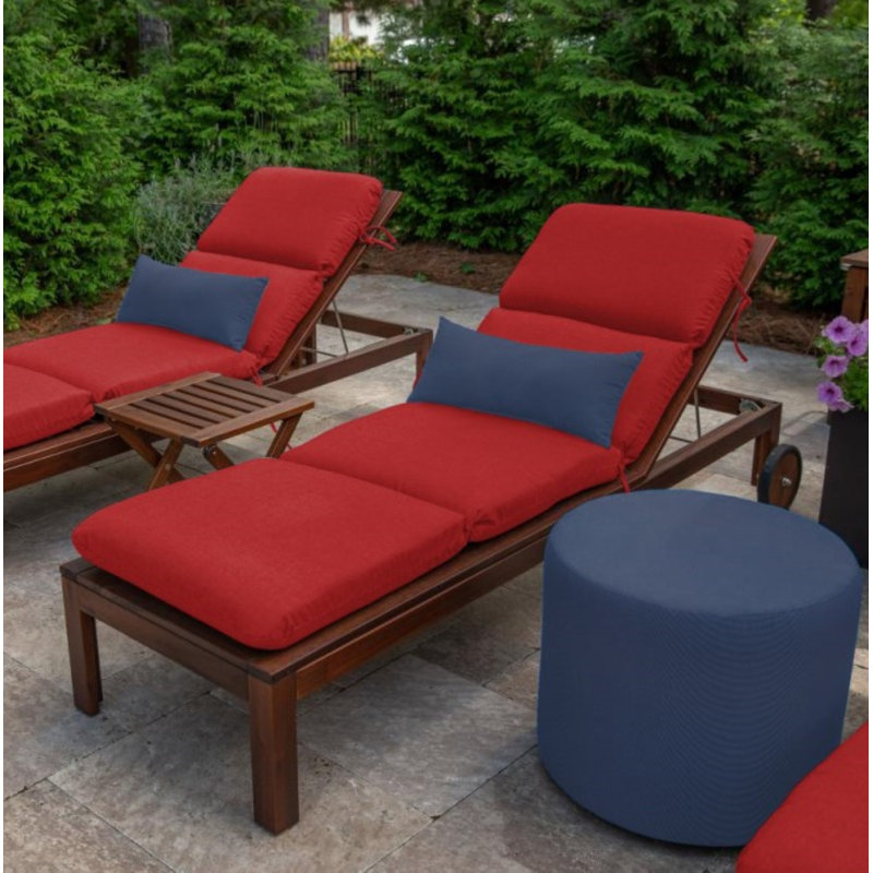 Marlowe Sunbrella® 1-Piece Outdoor Chaise Cushion, Red Performance