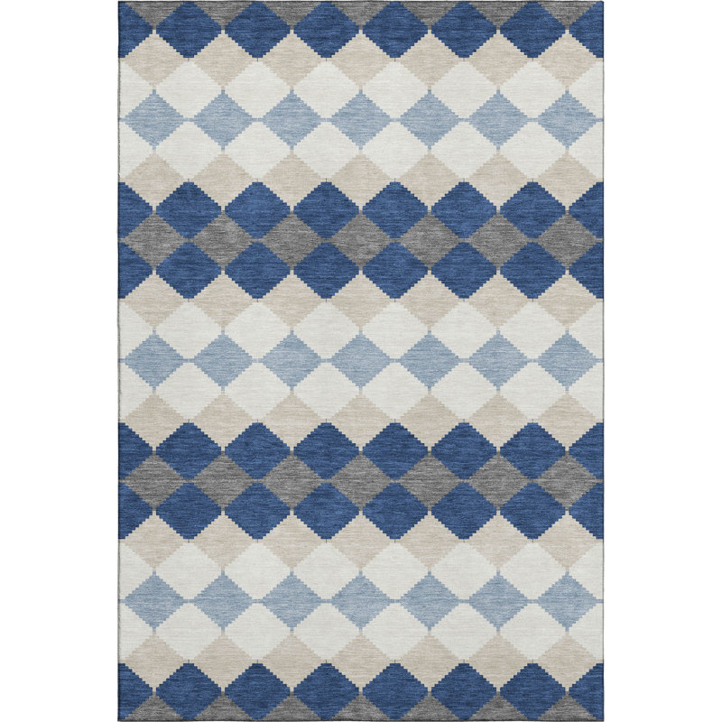Premium Machine Washable Bunderberg AMF1007 Geometric Rug, Rectangle 10' x 14'