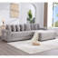 Canapé modulaire en L 110,75 po, canapé modulaire en velours côtelé, avec repose-pieds mobile, porte-gobelets, 8 coussins décoratifs, poche latérale, déplier dans un lit-1844824477