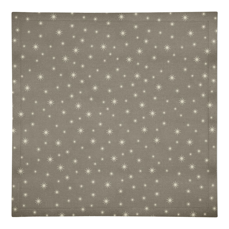 Cabane Cotton Twill Geometric Square Napkin, Gray