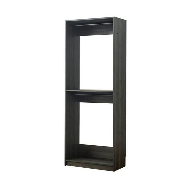 Dee Modular Closet System, 2 Compartments, 2 Hanging Rods, Gray/Black