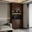 Buffet luxueux de 47,24 po x H 94,49 po de style italien avec éclairage DEL et rail d'alimentation mobile