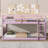 Low Twin Bunk Bed With Ladder & Guardrails, Solid Rubber Wood-1896286805