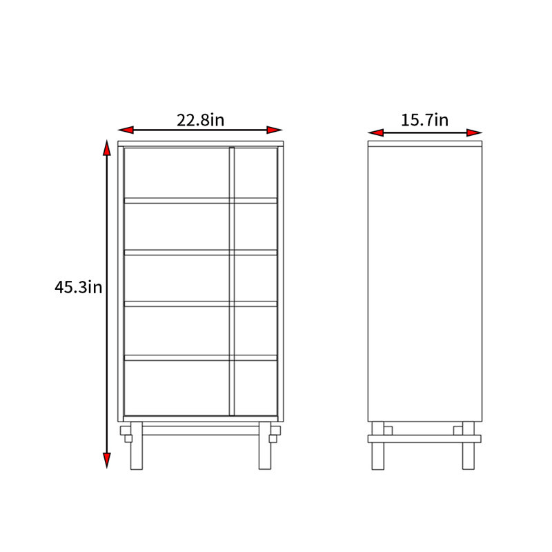 Commode d'appoint de style minimaliste français, Noir