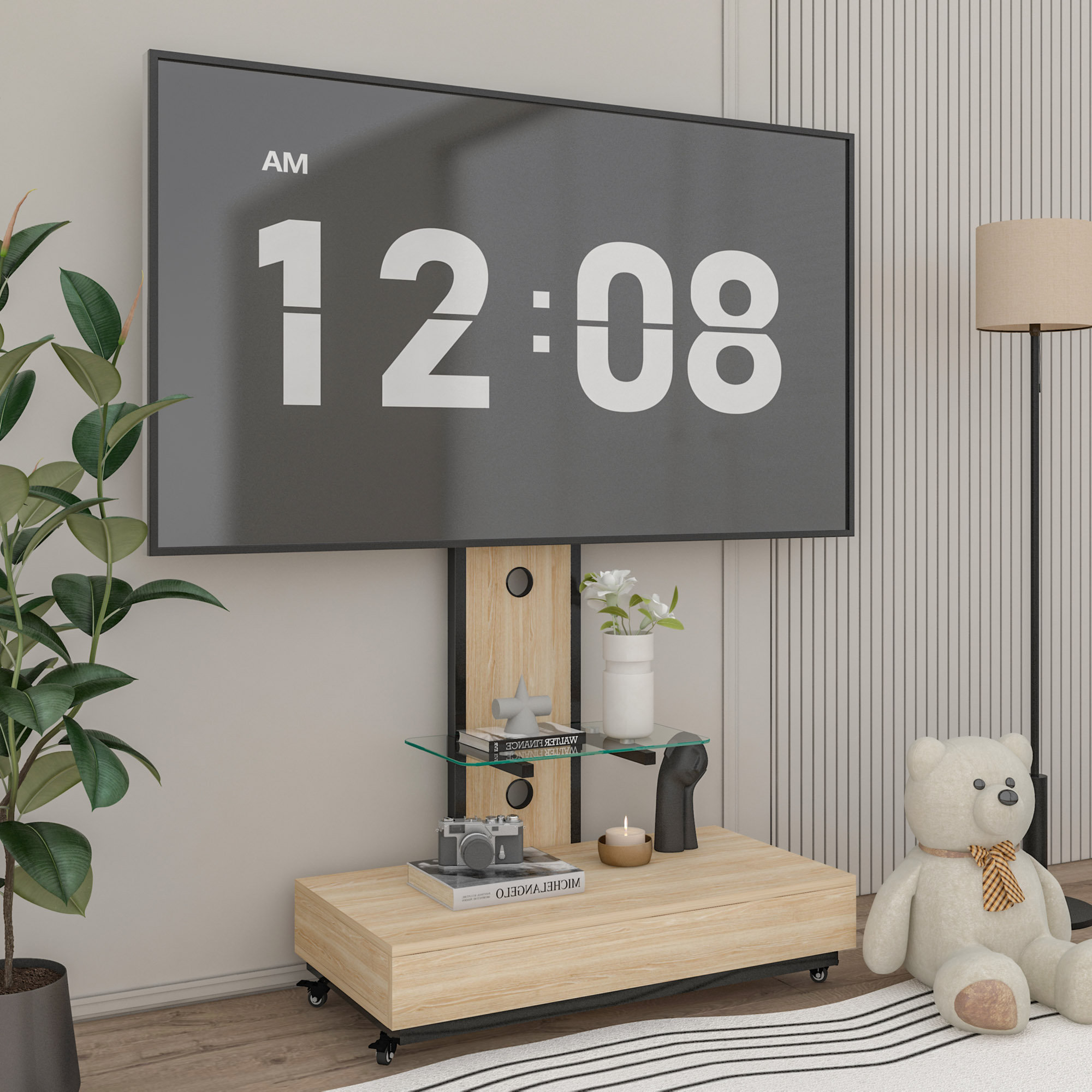 Latitude Run® TV Stand With Push-Pull Drawer For Living Room, Bedroom ...