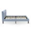 Ensemble de lit Fannin 2 pièces comprenant un cadre de lit Queen et une table de chevet pour la chambre à coucher - Fabrication fiable et robuste - Tissu en lin bleu denim-1545697503-1545865190