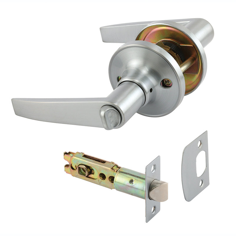 Levier d'intimité Prime-Line, s'adapte aux décalages de 2-3 / 8 po et 2-3 / 4 po, chrome satiné (1 ensemble)