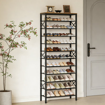 Range-chaussures de grande capacité de style industriel