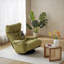  Fauteuil inclinable et pivotant réglable, réglable en 5 positions, revêtement en tissu vert doux avec structure en métal