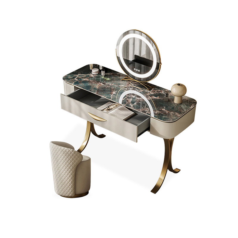 Makeup Vanity with Light mirror,1 drawers,1 chair