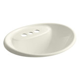 Tides Metal Oval Drop-In Bathroom Sink with Overflow