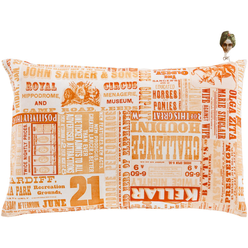 Housse de coussin lombaire en coton Janie, Orange / orange