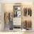 25'' - 96'' W Closet System with Wooden Drawers and Hanging Rods(Cut to Fit)-1587224844