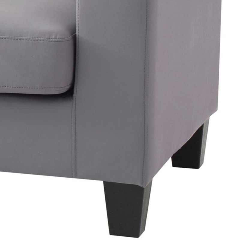 Causeuse grise décontractée avec accoudoirs, Gris