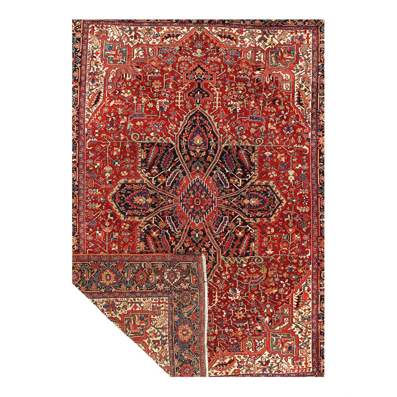 Rust Persian Antique Heriz Rug 9'9"X 13'1"