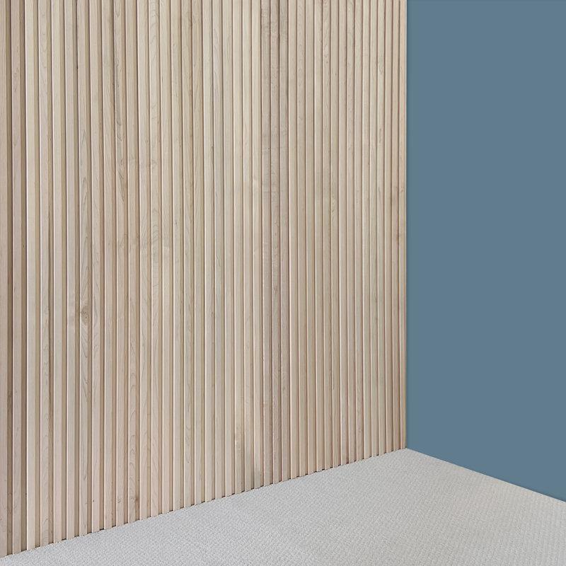 Panneaux muraux à lattes 5,5 po x 72 po en bois brut (paquet de 4), Érable
