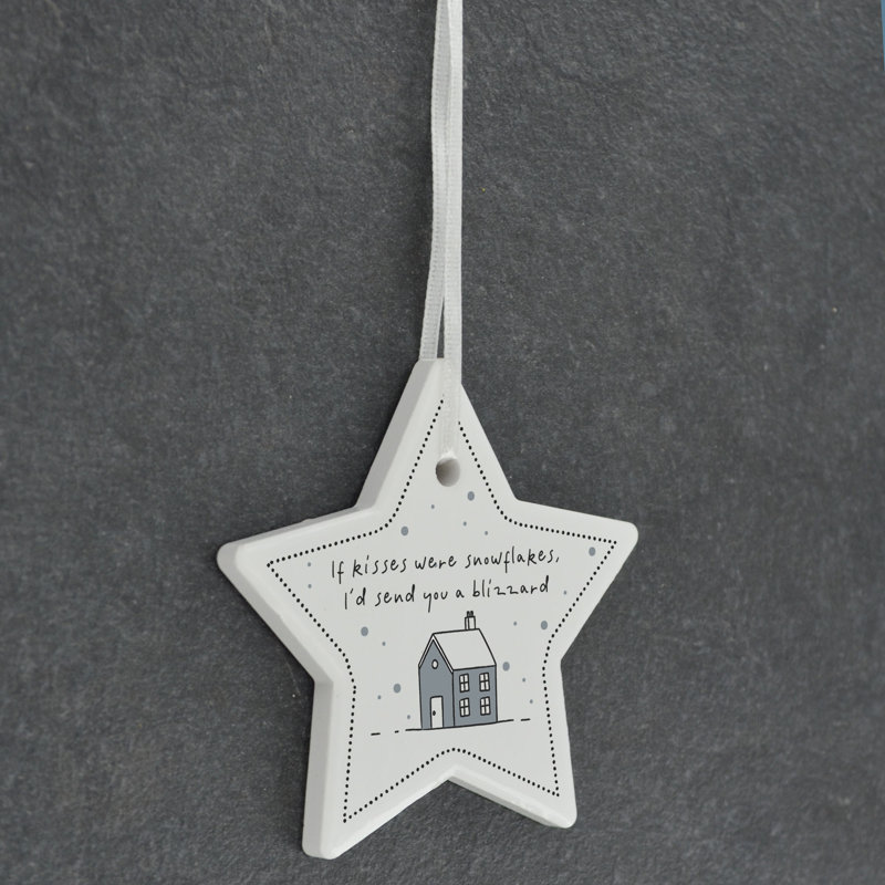 The Seasonal Aisle If Kisses Were Snowflakes Star Shaped Ceramic Ornament